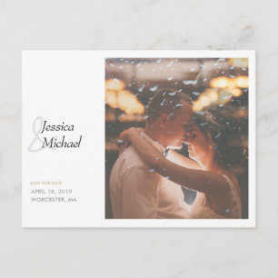 Einfach Chic Foto Custom Wedding Save the Date Ankündigungspostkarte