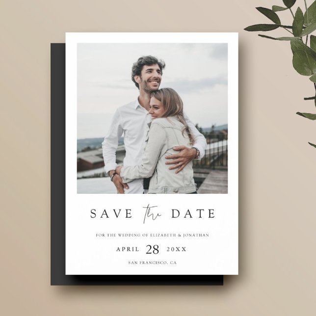 Einfach Chic Foto Wedding Save the Date Magnet (Von Creator hochgeladen)