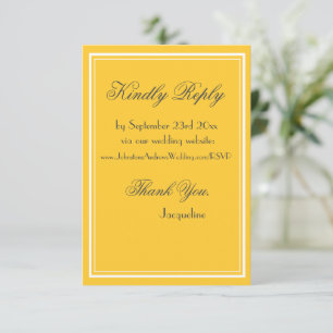 Einfach Chic Gelb Weiß Rand Fancy Schwarze Schrift Begleitkarte