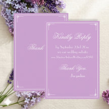 Einfach Chic Mauve Flieder Weiß Fancy Script Detai