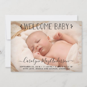 Einfach Chic Pink Polka Dots Birth Announcement Ankündigung