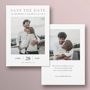 Einfach Chic Rose Gold 2 Foto Hochzeit Save The Date