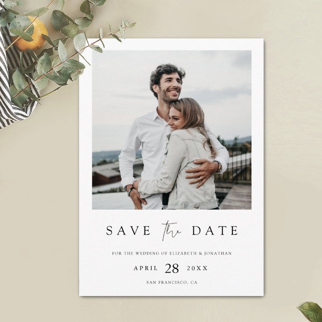 Einfach Chic Save the Date mit Foto Minimalistisch (Von Creator hochgeladen)