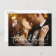 Einfach Chic Script Wedding Foto Vielen Dank Postkarte (Vorne/Hinten)