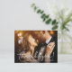 Einfach Chic Script Wedding Foto Vielen Dank Postkarte (Stehend Vorderseite)