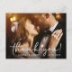 Einfach Chic Script Wedding Foto Vielen Dank Postkarte (Vorderseite)