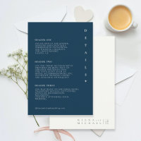 Einfach Chic Wedding Details Preußen Blue ID1046