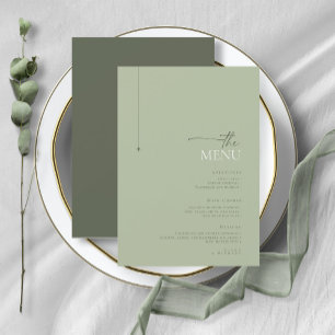 Einfach Chic Wedding Menu Sage Green ID1046