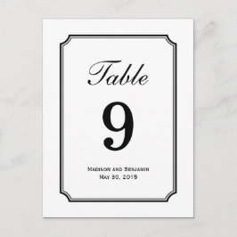 Einfach Chic Wedding Tischnummer Card