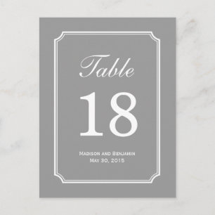 Einfach Chic Wedding Tischnummer Card