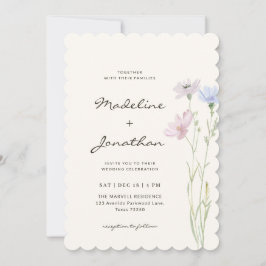 Einfach Chic Wildblume Beige Hochzeit Einladung
