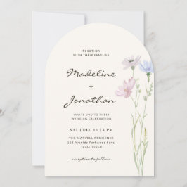Einfach Chic Wildblume Beige Hochzeit Einladung