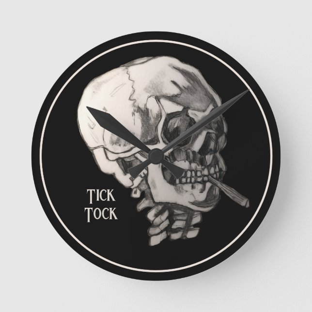 Einfach chillen Schädel Runde Wanduhr (Vorderseite)