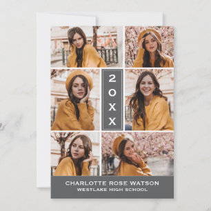 EINFACH CHISCHER FOTO-COLLAGE-ABSCHLUSS EINLADUNG