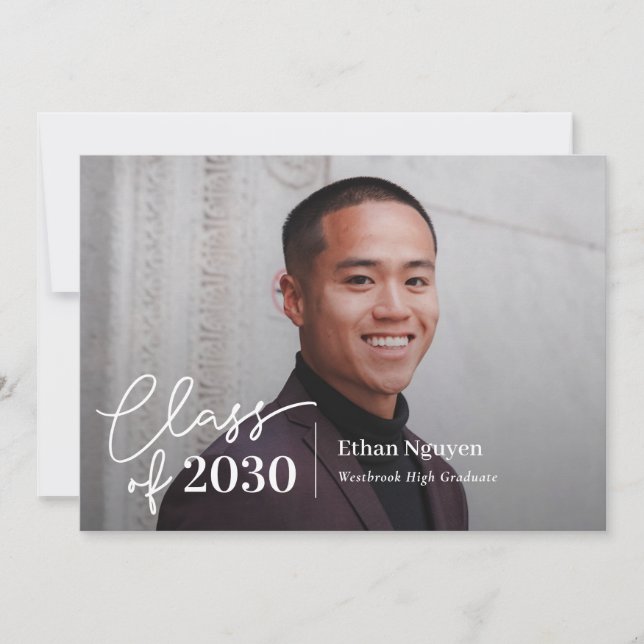 Einfach Confident Editable Color Abschluss Einladu Einladung (Vorderseite)