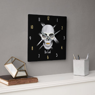 Einfach Cool Totenkopf Wanduhr
