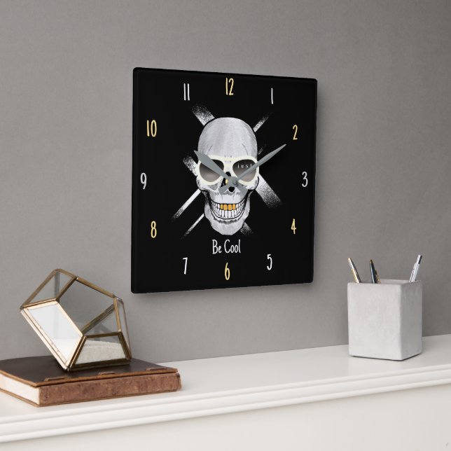Einfach Cool Totenkopf Wanduhr (Büro)