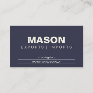 einfach   Creme/Blau Visitenkarte