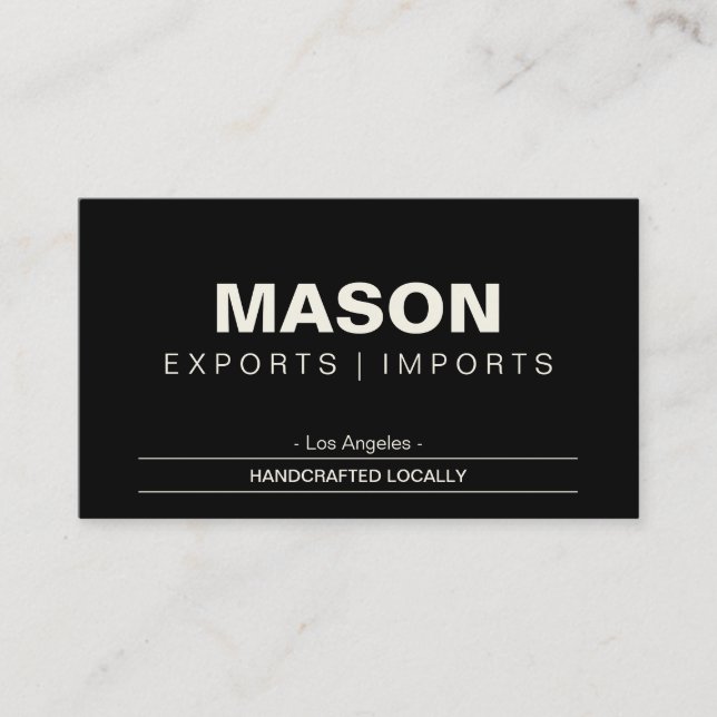 einfach | Creme/Schwarz Visitenkarte (Vorderseite)