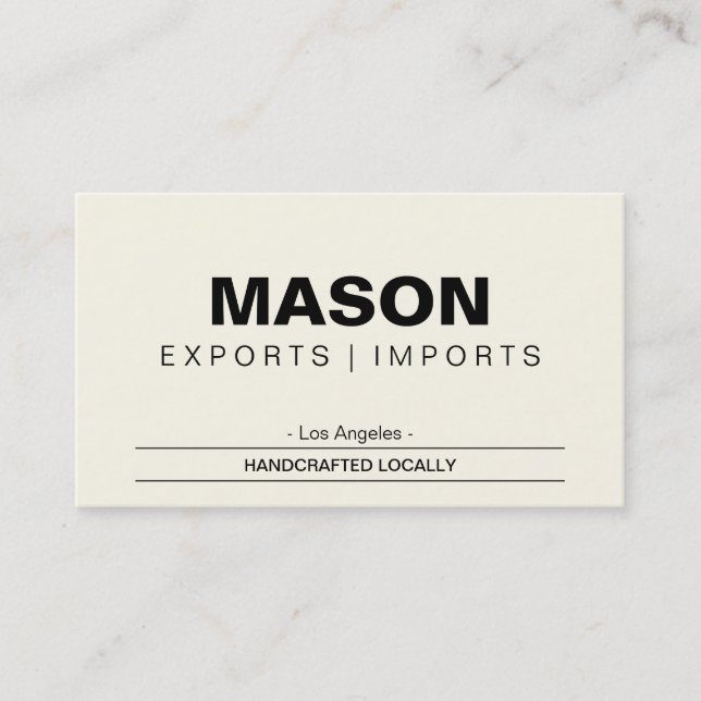 einfach | Creme Visitenkarte (Vorderseite)