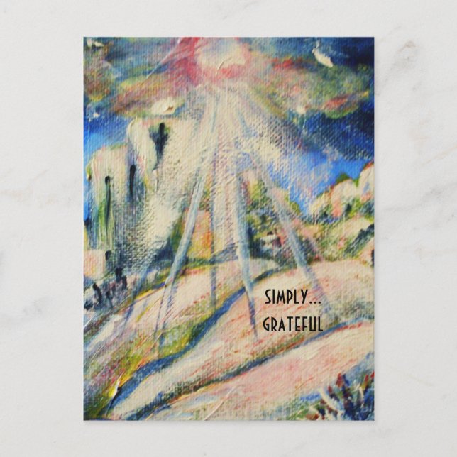 "Einfach dankbar" inspirierende Postkarte (Vorderseite)