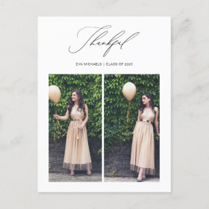 Einfach dankbarer Abschluss Zwei Foto Vielen Dank Postkarte