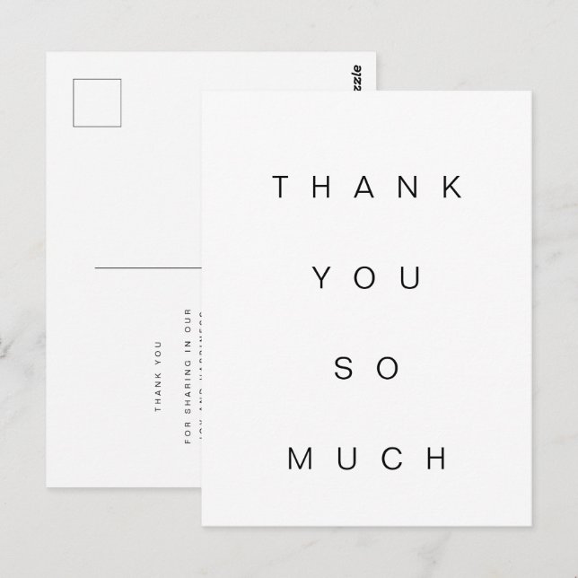 Einfach danke, dass Sie so viel flache Postkarte h (Vorne/Hinten)