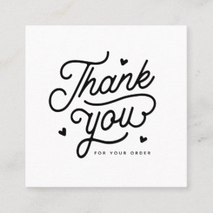 Einfach danke für Ihre Bestellung QR Code Quadratische Visitenkarte