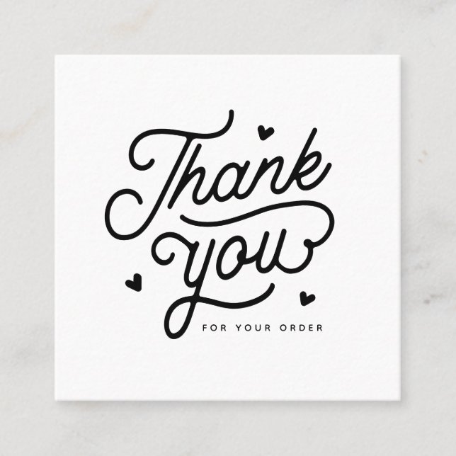 Einfach danke für Ihre Bestellung QR Code Quadratische Visitenkarte (Vorderseite)