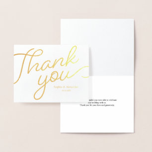 Einfach Danke, Kalligrafie Script Wedding Gold Folienkarte