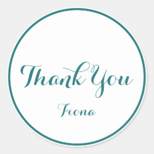 Einfach danke: Weiß und grün Runder Aufkleber