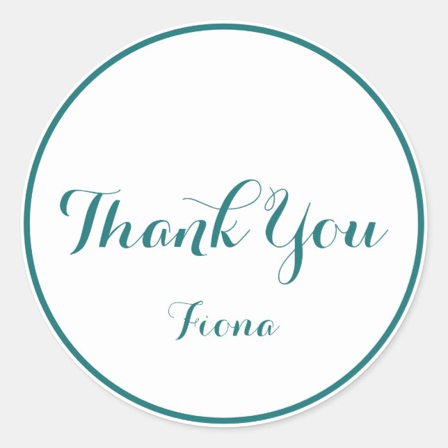 Einfach danke: Weiß und grün Runder Aufkleber (Vorderseite)