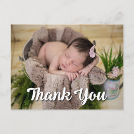Einfach Dankeschön 2 Fotos Geburtserklärung Postkarte
