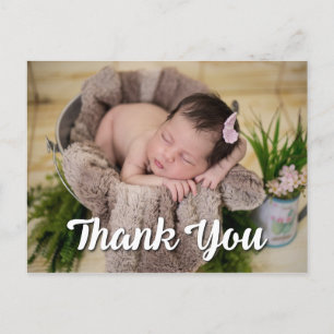 Einfach Dankeschön 2 Fotos Geburtserklärung Postkarte