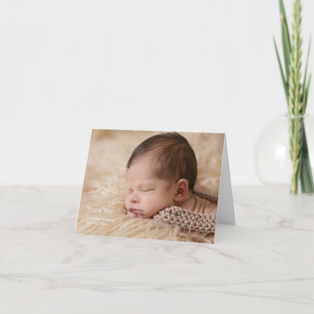 Einfach Dankeschön an Foto Birth Ankündigung (Vorderseite)