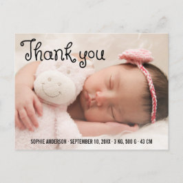 Einfach Dankeschön an Foto Birth Ankündigung Postkarte