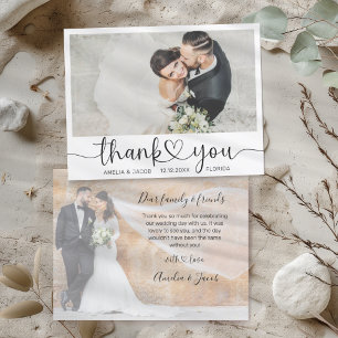 Einfach Dankeschön Herz & Foto Hochzeit Dankeskarte
