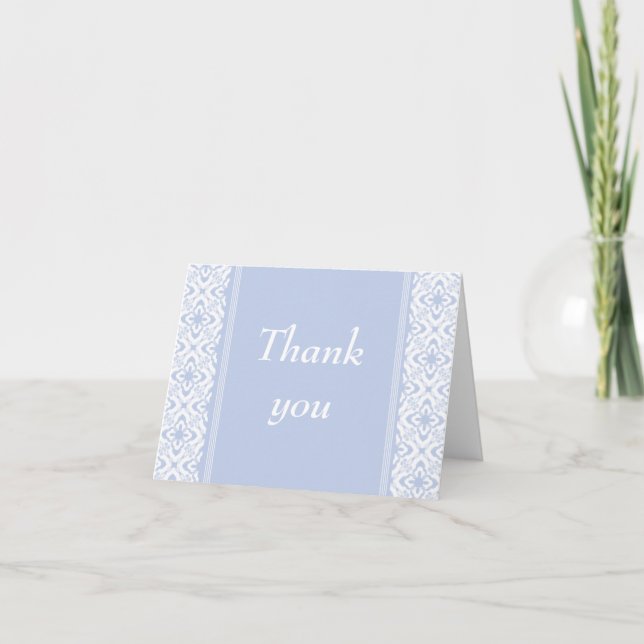 Einfach Dazzling Damask Danke Karte, Light Blue (Vorderseite)