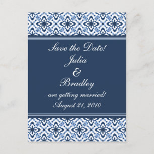 Einfach Dazzling Damask Save the Date Postkarte