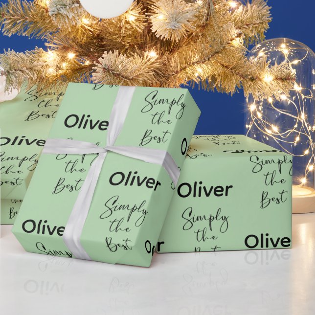 Einfach die Beste Personalisierte Hellgrün Geschenkpapier (Feiertage)