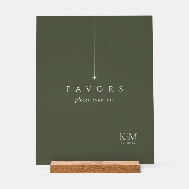 Einfach die Gastgeschenke Hochzeiten mit der grüne Acrylschild (Vorderseite)