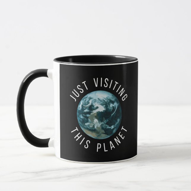 Einfach diesen Planeten Schwarz besuchen Tasse (Links)