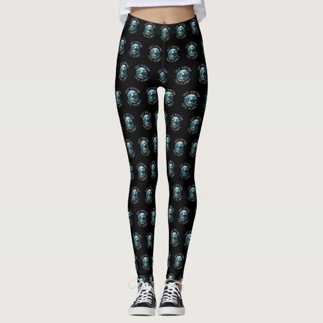 Einfach diesen schwarzen Planeten besuchen Leggings (Vorderseite)