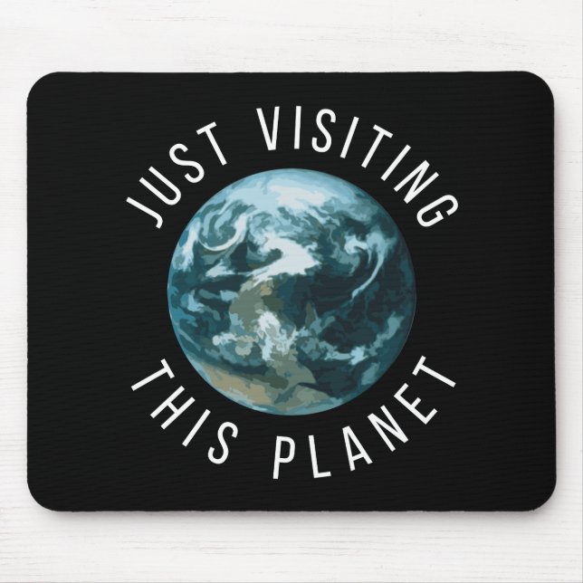 Einfach diesen schwarzen Planeten besuchen Mousepad (Vorne)