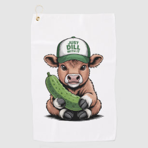 Einfach Dill damit Kuh PNG, Lustige Gurke Golfhandtuch