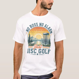 Einfach Disc Golf Retro Sonnenuntergang T-Shirt
