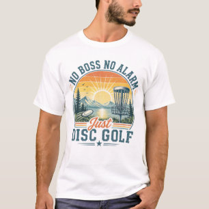 Einfach Disc Golf Retro Sonnenuntergang T-Shirt