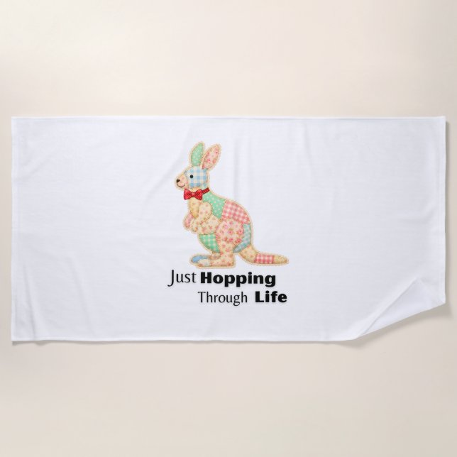 Einfach Durchs Leben Hoppeln Känguru-Design Strandtuch (Vorderseite)