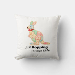 Einfach Durchs Leben Hüpfen Känguru-Design Kissen