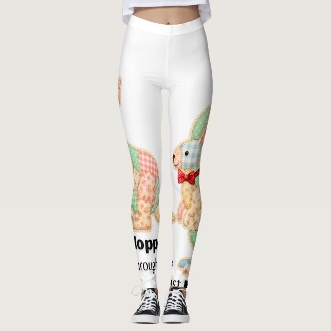 Einfach Durchs Leben Hüpfen Känguru-Design Leggings (Vorderseite)